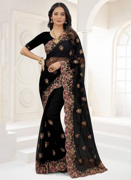 Black Colour EMERGING Fancy Stylish Designer Party Wear Saree Collection 1271
